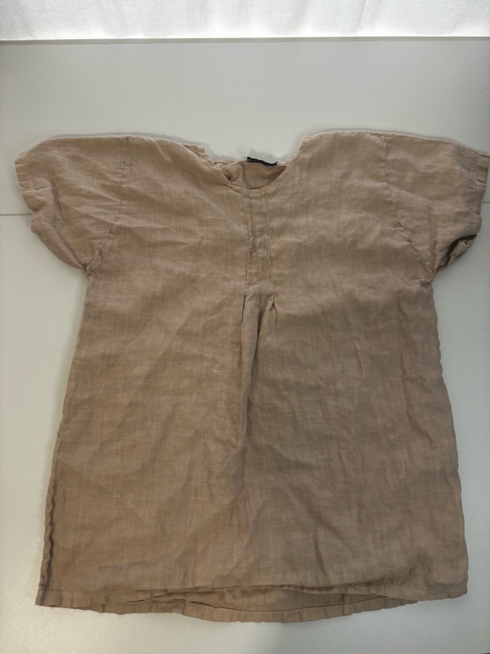 100% Linen Minimalist Natural Tee Summer